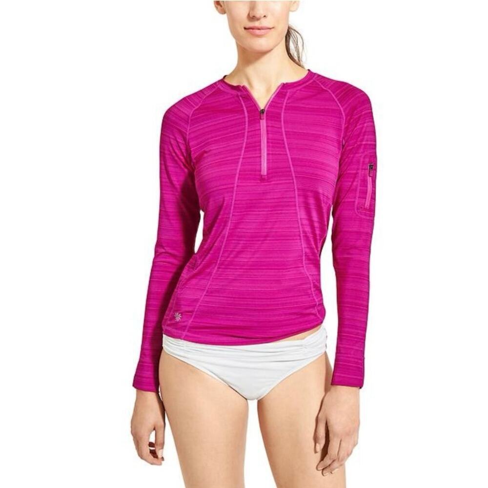 Athleta Pacifica UPF top hot pink XXS